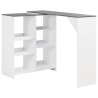 Table de bar avec tablette amovible Blanc 138x39x110 cm 621037621037