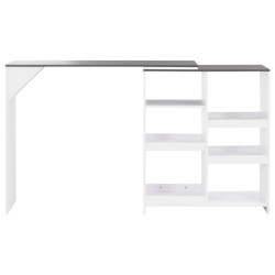 Table de bar avec tablette amovible Blanc 138x39x110 cm 621037621037