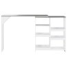 Table de bar avec tablette amovible Blanc 138x39x110 cm 621037621037