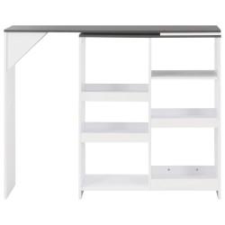 Table de bar avec tablette amovible Blanc 138x39x110 cm 621037621037