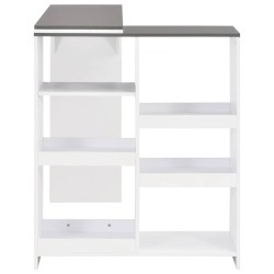 Table de bar avec tablette amovible Blanc 138x39x110 cm 621037621037