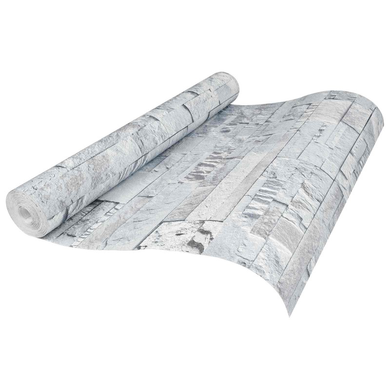 Papier peint en pierre 3D Gris clair 10 x 0,53 m 621038621038
