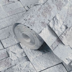 Papier peint en pierre 3D Gris clair 10 x 0,53 m 621038621038