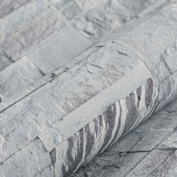 Papier peint en pierre 3D Gris clair 10 x 0,53 m 621038621038