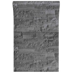 Papier peint en pierre 3D Noir 10 x 0,53 m Tissu non tissé 621039621039