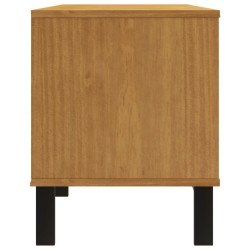 Meuble TV avec porte vitrée FLAM 158x40x50cm bois massif de pin 621040621040