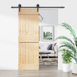 Porte coulissante Naturel et noir 70 x 210 cm 621048621048