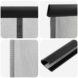 Écran de porte insectes avec rideau en maille Noir 80 x 220 cm 621054621054