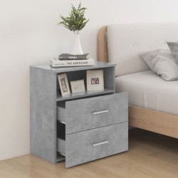 Table de chevet Gris béton 50x32x60 cm 621055621055