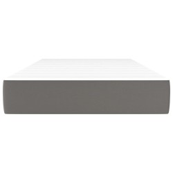 Matelas de lit à ressorts ensachés fermeté moyenne Gris 90x190x20 cm Similicuir 621060621060