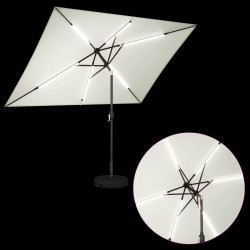 Parasol de jardin avec lumières LED et base 200 x 300 cm 621061621061