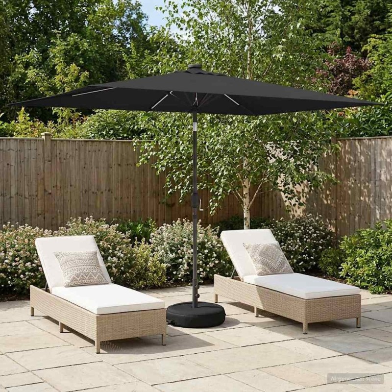 Parasol de jardin avec lumières LED et base 200 x 300 cm 621062621062