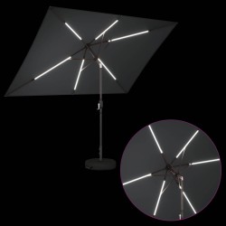Parasol de jardin avec lumières LED et base 200 x 300 cm 621062621062