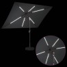 Parasol de jardin avec lumières LED et base 200 x 300 cm 621062621062