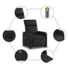 Fauteuil inclinable massant en similicuir noir 621063621063