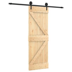 Porte coulissante Naturel et noir 70 x 210 cm 621065621065