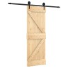 Porte coulissante Naturel et noir 70 x 210 cm 621065621065