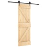 Porte coulissante Naturel et noir 70 x 210 cm 621066621066