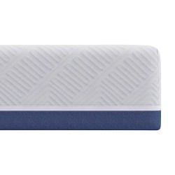 Matelas Blanc et Bleu 90 x 190 cm Tissu jacquard 621070621070