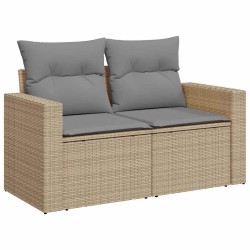 Salon de jardin avec coussins 6 pcs beige résine tressée 621071621071