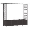 Lit Élevé avec Treillis et Toit Marron 203 x 40 x 136 cm PP 621072621072
