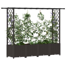 Lit Élevé avec Treillis et Toit Marron 203 x 40 x 136 cm PP 621072621072