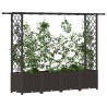 Lit Élevé avec Treillis et Toit Marron 203 x 40 x 136 cm PP 621072621072