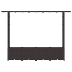 Lit Élevé avec Treillis et Toit Marron 203 x 40 x 136 cm PP 621072621072
