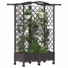 Lit Élevé avec Treillis et Toit Marron 124 x 40 x 129 cm PP 621074621074