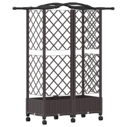 Lit Élevé avec Treillis et Toit Marron 124 x 40 x 129 cm PP 621074621074