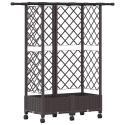 Lit Élevé avec Treillis et Toit Marron 124 x 40 x 127 cm PP 621080621080