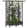 Lit Élevé avec Treillis et Toit Marron 124 x 40 x 127 cm PP 621080621080