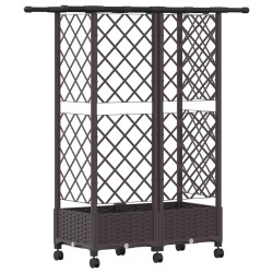 Lit Élevé avec Treillis et Toit Marron 124 x 40 x 127 cm PP 621080621080