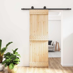 Porte coulissante Naturel et noir 70 x 210 cm 621087621087