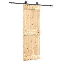 Porte coulissante Naturel et noir 70 x 210 cm 621087621087