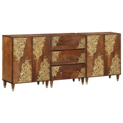 Ensemble de Meubles de Salle de Bain 3 pcs Miel Brun et or 621088621088