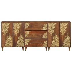 Ensemble de Meubles de Salle de Bain 3 pcs Miel Brun et or 621088621088