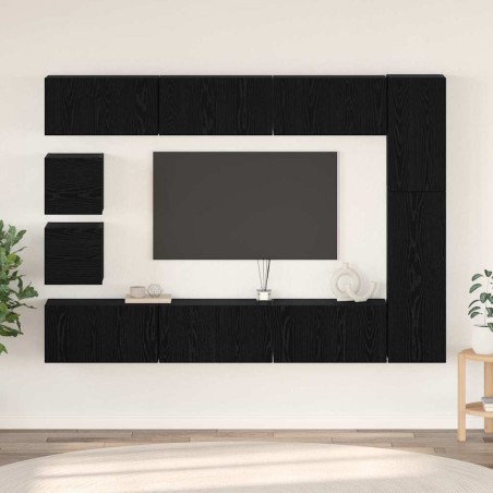 Ensemble meuble TV 10 pcs Chêne noir Bois d'ingénierie 621093621093