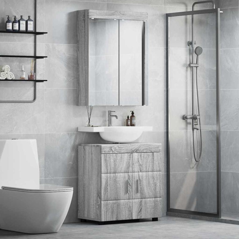 Ensemble de mobilier de salle de bain TULUM 2 pcs Gris Sonoma 621095621095
