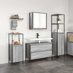 Ensemble de mobilier de salle de bain 3 pcs Gris Sonoma 621096621096