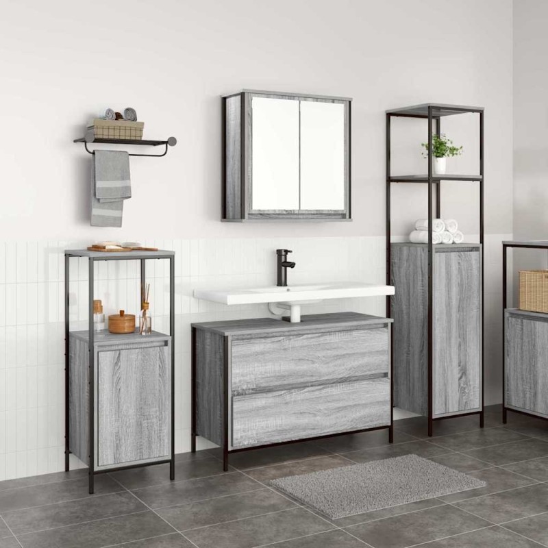 Ensemble de mobilier de salle de bain 3 pcs Gris Sonoma 621096621096