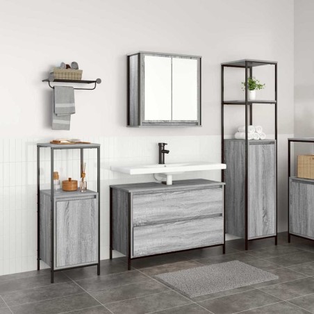 Ensemble de mobilier de salle de bain 3 pcs Gris Sonoma 621096621096