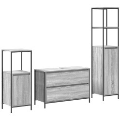 Ensemble de mobilier de salle de bain 3 pcs Gris Sonoma 621096621096