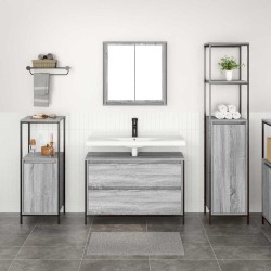 Ensemble de mobilier de salle de bain 3 pcs Gris Sonoma 621096621096