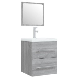Meuble lavabo avec bassin intégré Sonoma gris Bois d'ingénierie 621099621099