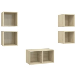 Ensemble de meubles TV 5 pcs Chêne sonoma Bois d'ingénierie 621100621100