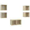 Ensemble de meubles TV 5 pcs Chêne sonoma Bois d'ingénierie 621100621100