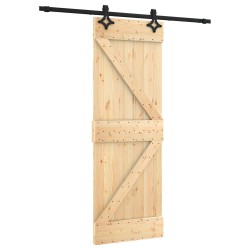 Porte coulissante Naturel et noir 70 x 210 cm 621103621103