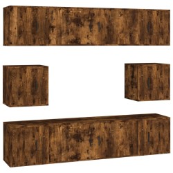 Ensemble de meubles TV 8 pcs Chêne fumé Bois d'ingénierie 621105621105