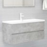 Armoire d'évier avec lavabo intégré Gris béton Aggloméré 621111621111